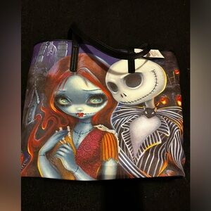 Disney Nightmare Before Christmas Jack & Sally Leather Tote Purse Bag